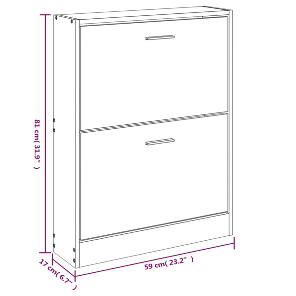 Shoe Cabinets Shoe Cabinet White 59X17x81 Cm Engineered Wood