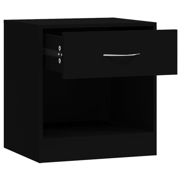 Bedside Tables Bedside Cabinets 2 Pcs With Drawer Black