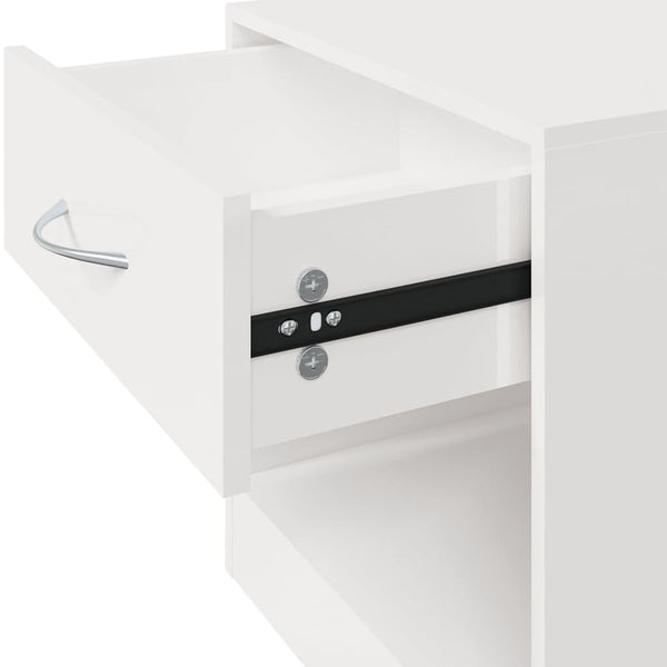 Bedside Tables Bedside Cabinets 2 Pcs With Drawer High Gloss White