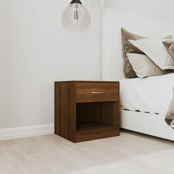 Bedside Tables Bedside Cabinets 2 Pcs With Drawer Brown Oak