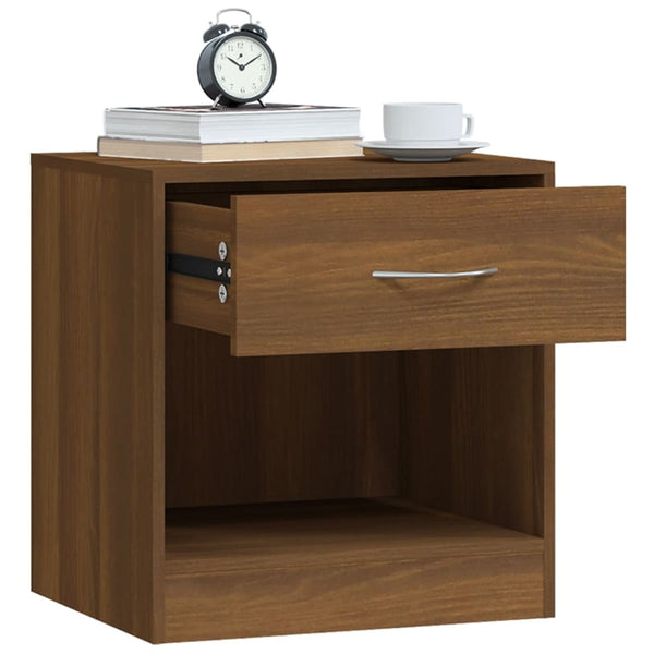 Bedside Tables Bedside Cabinets 2 Pcs With Drawer Brown Oak