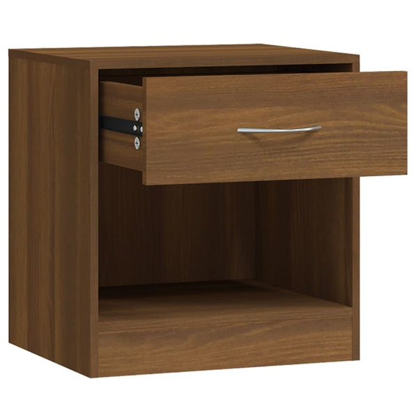 Bedside Tables Bedside Cabinets 2 Pcs With Drawer Brown Oak