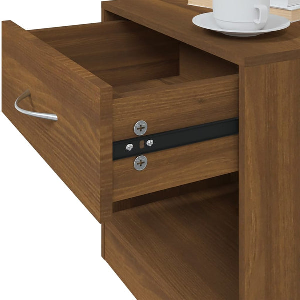 Bedside Tables Bedside Cabinets 2 Pcs With Drawer Brown Oak