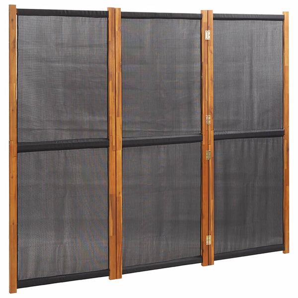 Screens & Room Dividers 3 Panel Room Divider Black 210X180 Cm