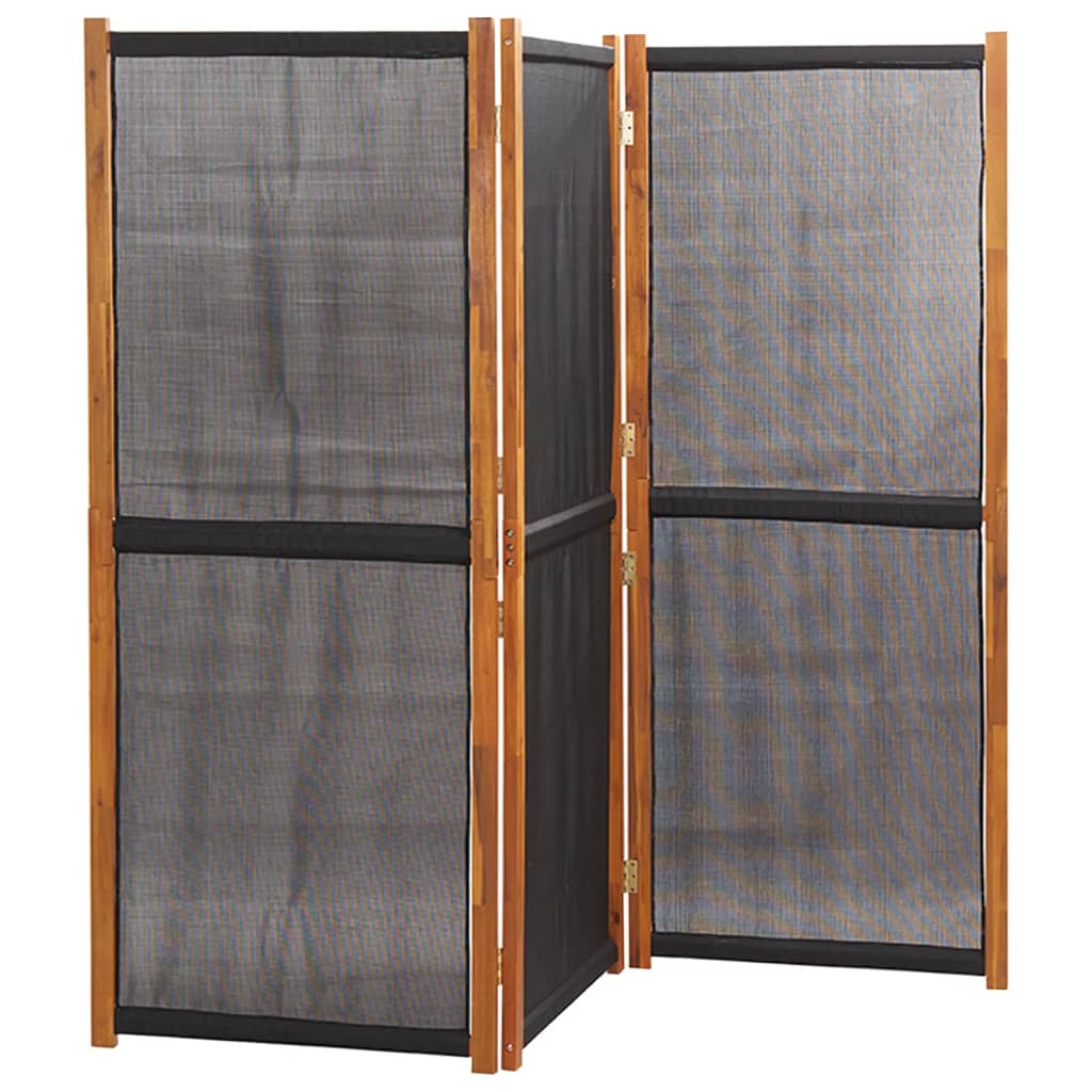 Screens & Room Dividers 3 Panel Room Divider Black 210X180 Cm