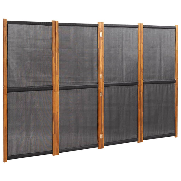 Screens & Room Dividers 4 Panel Room Divider Black 280X180 Cm