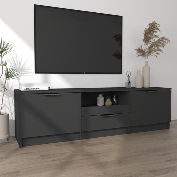 TV Stands & Entertainment Units Tv Cabinet Black 140X35x40 Cm Engineered Wood