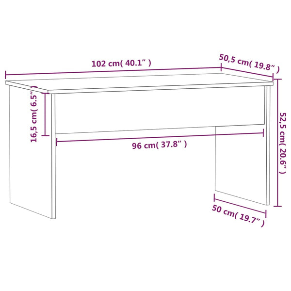 Coffee Tables Coffee Table White 102X50.5X52.5 Cm Engineered Wood