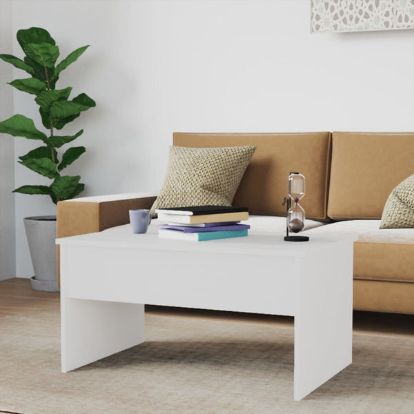 Coffee Tables Coffee Table High Gloss White 80X50.5X41.5 Cm Engineered Wood