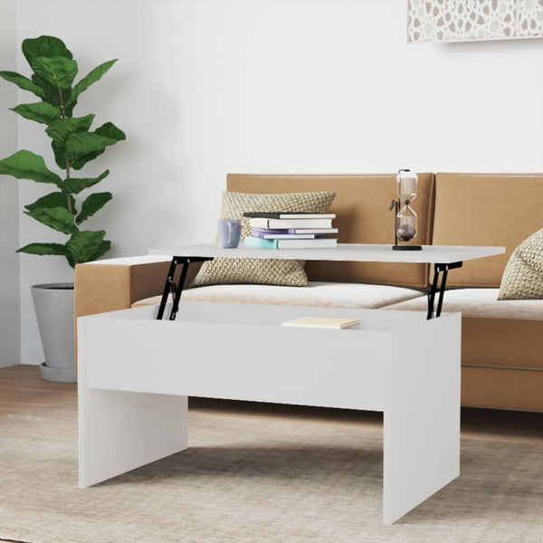 Coffee Tables Coffee Table High Gloss White 80X50.5X41.5 Cm Engineered Wood