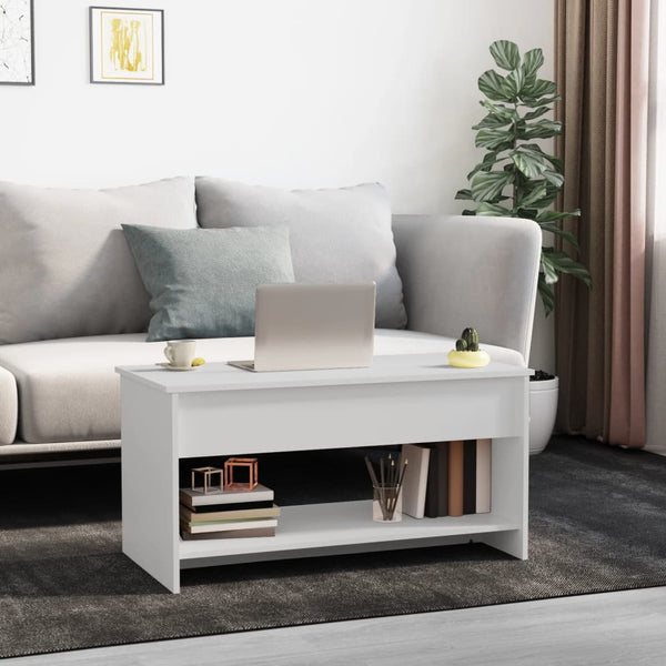 Coffee Tables Coffee Table White 102X50x52.5 Cm Engineered Wood