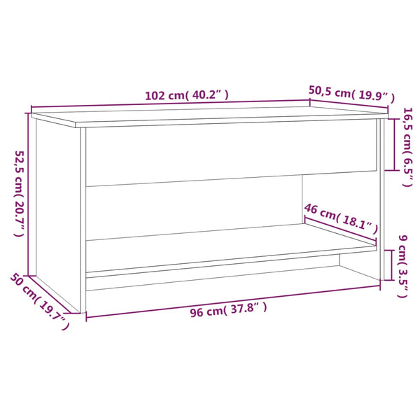 Coffee Tables Coffee Table White 102X50x52.5 Cm Engineered Wood