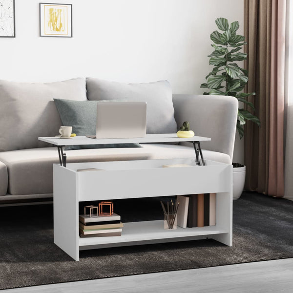 Coffee Tables Coffee Table White 102X50x52.5 Cm Engineered Wood