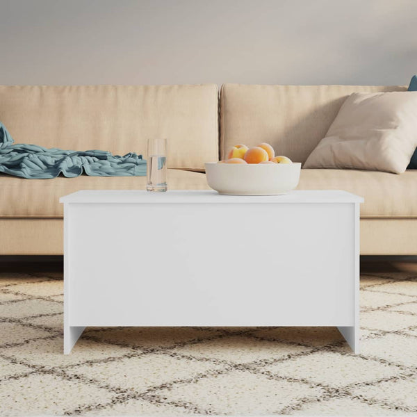 Coffee Tables Coffee Table White 102X55.5X52.5 Cm Engineered Wood