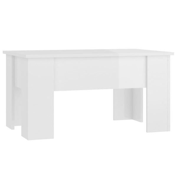 Coffee Tables Coffee Table High Gloss White 79X49x41 Cm Engineered Wood