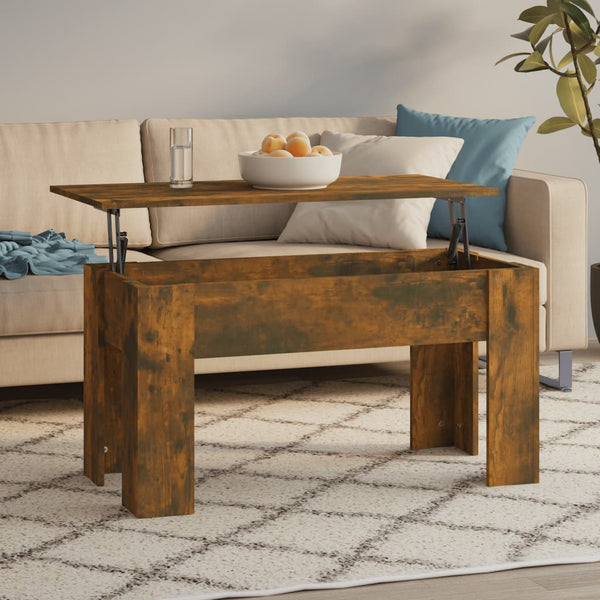 Coffee Tables Coffee Table Smoked Oak 101X49x52 Cm Engineered Wood