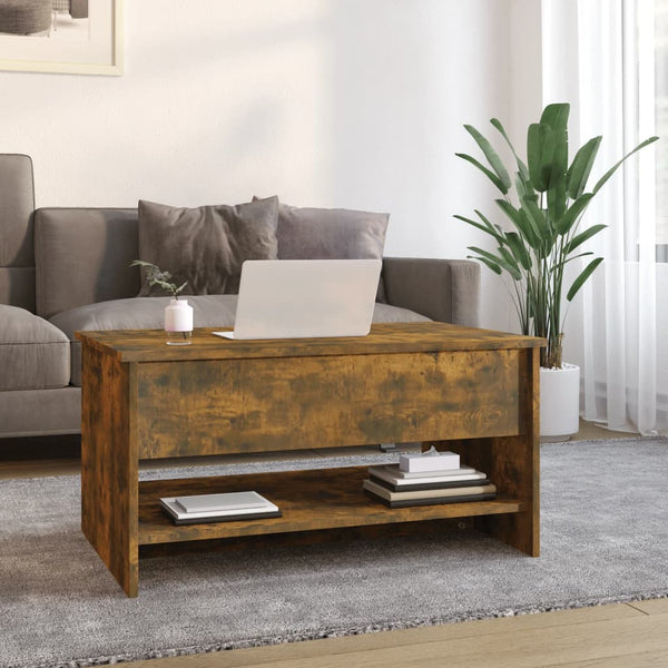 Coffee Tables Coffee Table Smoked Oak 80X50x40 Cm Engineered Wood