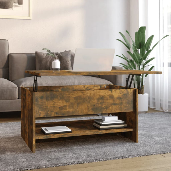 Coffee Tables Coffee Table Smoked Oak 80X50x40 Cm Engineered Wood