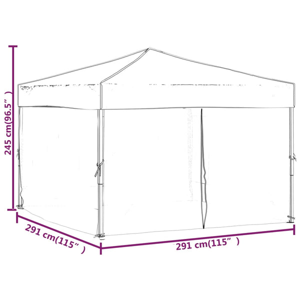 Marquees Folding Party Tent With Sidewalls Anthracite 3X3 M