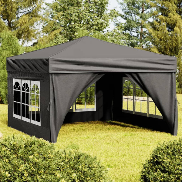 Marquees Folding Party Tent With Sidewalls Anthracite 3X3 M