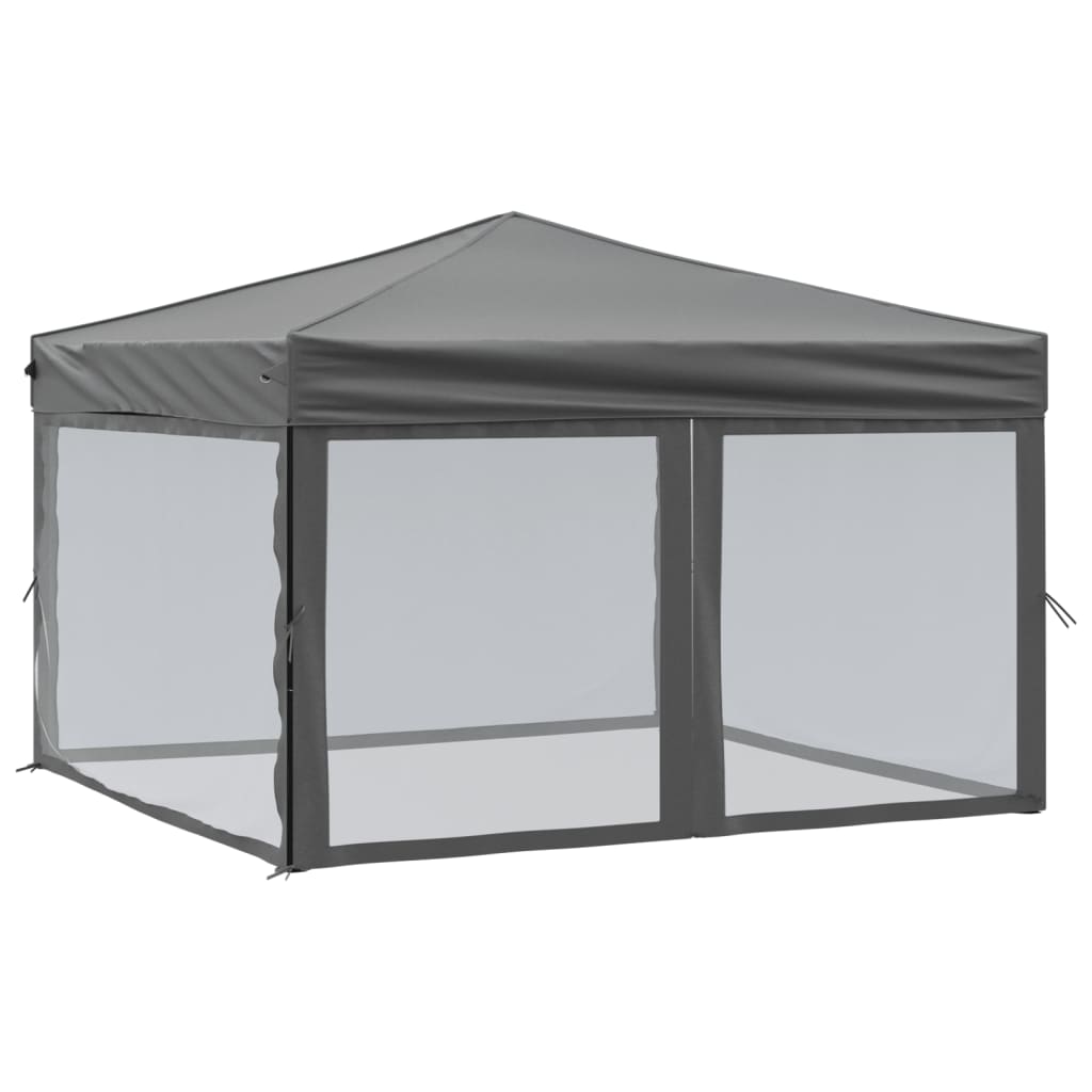 Gazebos & Pergolas Folding Party Tent With Sidewalls Anthracite 3X3 M