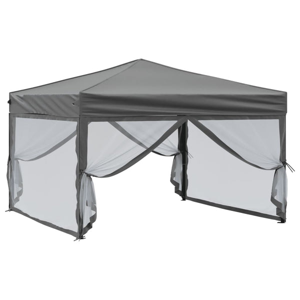 Gazebos & Pergolas Folding Party Tent With Sidewalls Anthracite 3X3 M