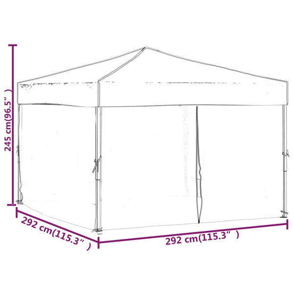 Gazebos & Pergolas Folding Party Tent With Sidewalls Anthracite 3X3 M