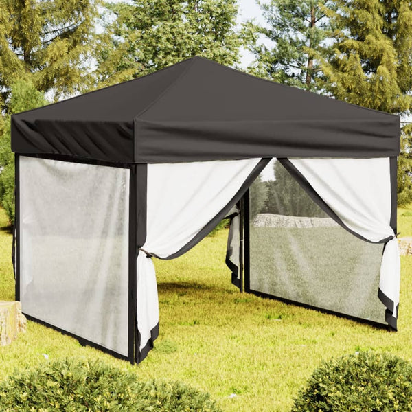 Gazebos & Pergolas Folding Party Tent With Sidewalls Anthracite 3X3 M