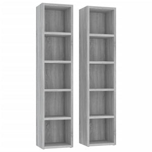 Cabinets & Cupboards Cd Cabinets 2 Pcs Grey Sonoma 21X16x93.5 Cm Engineered Wood