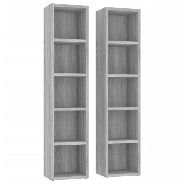 Cabinets & Cupboards Cd Cabinets 2 Pcs Grey Sonoma 21X16x93.5 Cm Engineered Wood