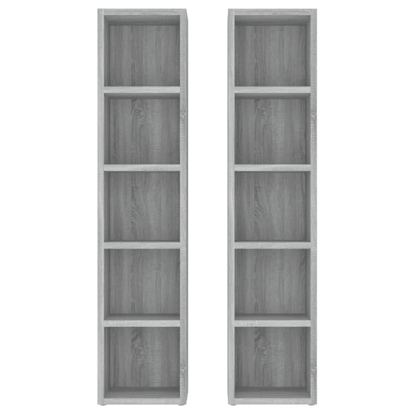 Cabinets & Cupboards Cd Cabinets 2 Pcs Grey Sonoma 21X16x93.5 Cm Engineered Wood