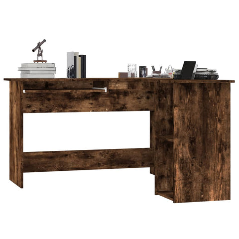 Home Office Desks Corner Desk Smoked Oak 120X140x75 Cm Engineered Wood