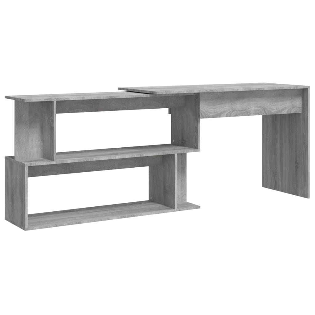 Home Office Desks Corner Desk Grey Sonoma 200X50x76 Cm Engineered Wood