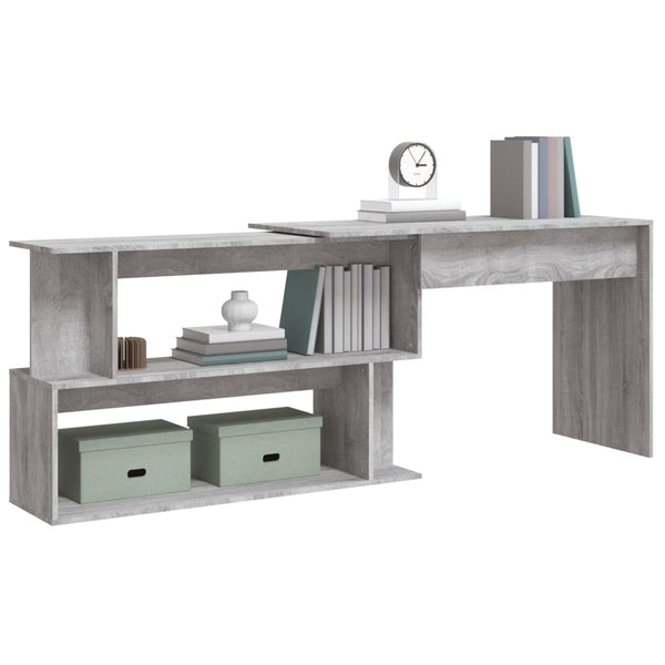 Home Office Desks Corner Desk Grey Sonoma 200X50x76 Cm Engineered Wood