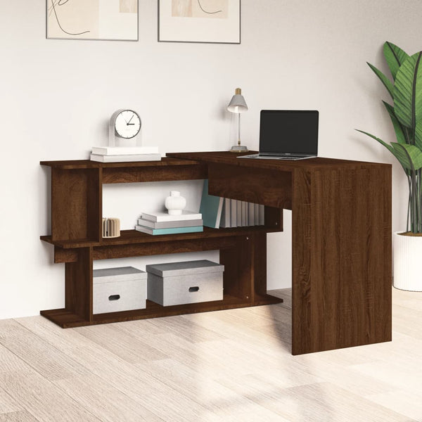 Home Office Desks Corner Desk Brown Oak 200X50x76 Cm Engineered Wood