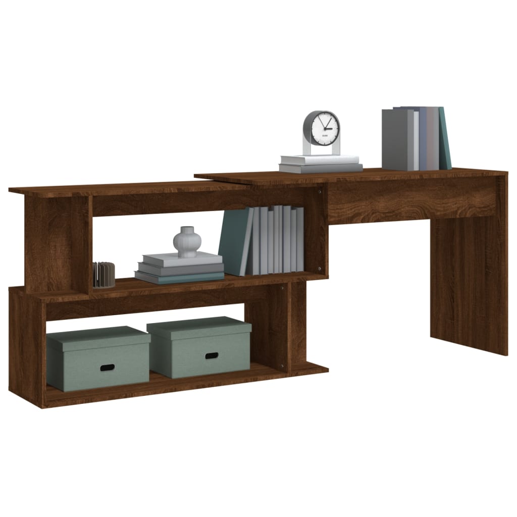 Home Office Desks Corner Desk Brown Oak 200X50x76 Cm Engineered Wood