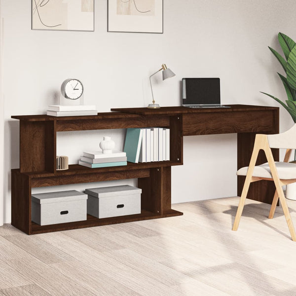 Home Office Desks Corner Desk Brown Oak 200X50x76 Cm Engineered Wood