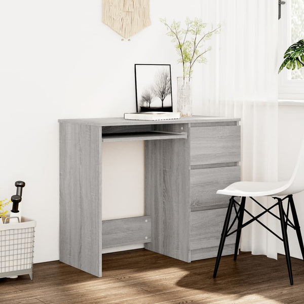 Home Office Desks Desk Grey Sonoma 90X45x76 Cm Engineered Wood