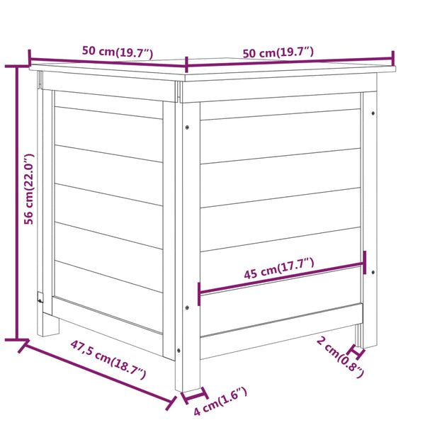 Storage Deck Boxes Outdoor Cushion Box 50X50x56 Cm Solid Wood Fir