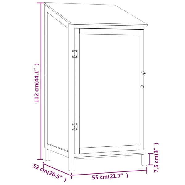 Sheds Summerhouses Carports Garden Shed 55X52x112 Cm Solid Wood Fir