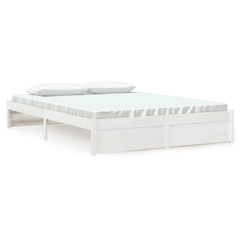 Queen Bed Frames Bed Frame White Solid Wood 153X203 Cm Queen Size