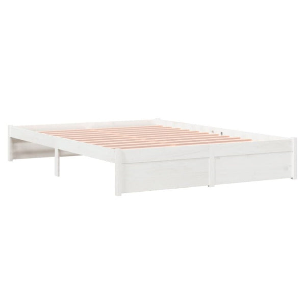 Queen Bed Frames Bed Frame White Solid Wood 153X203 Cm Queen Size