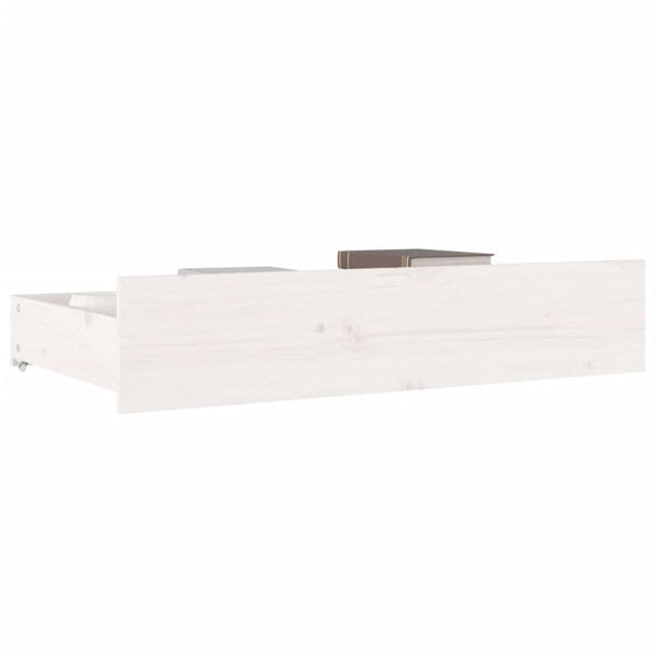 Bed Drawers 4 Pcs White Solid Wood Pine