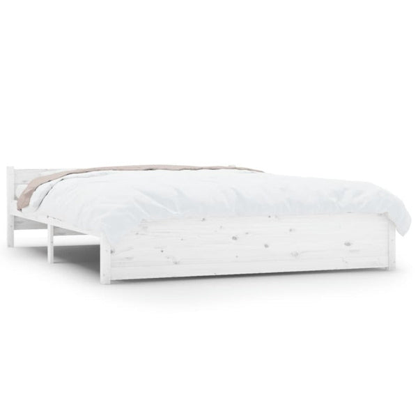 Queen Bed Frames Bed Frame White Solid Wood 153X203 Cm Queen Size