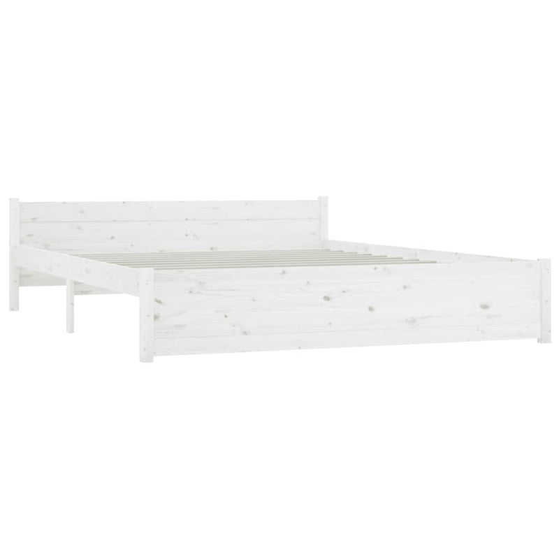 Queen Bed Frames Bed Frame White Solid Wood 153X203 Cm Queen Size