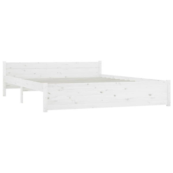 Queen Bed Frames Bed Frame White Solid Wood 153X203 Cm Queen Size