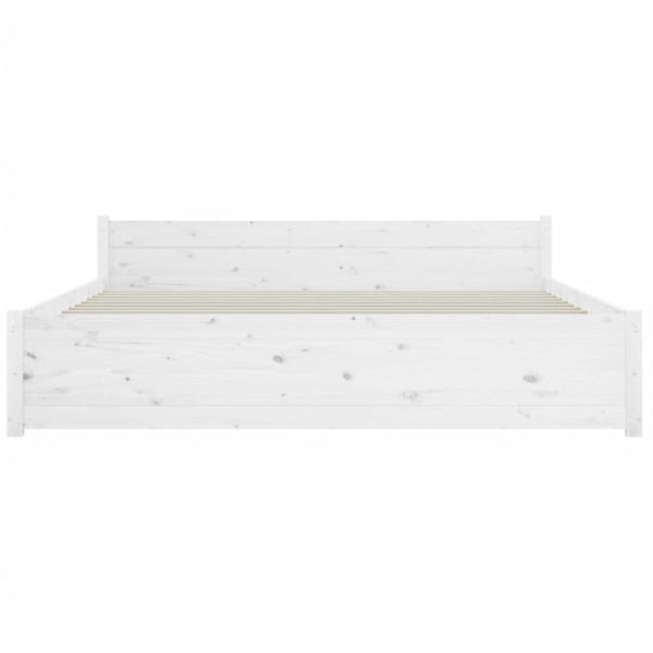 Queen Bed Frames Bed Frame White Solid Wood 153X203 Cm Queen Size