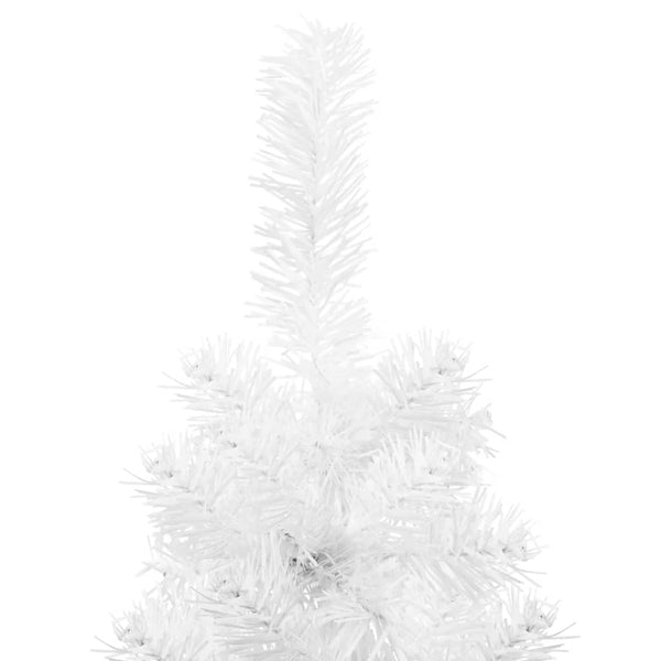 Seasonal Decorations Slim Artificial Half Christmas Tree With Stand White 150 Cm