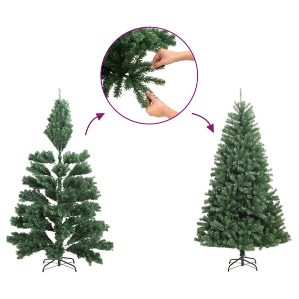 Seasonal Decorations Slim Artificial Half Christmas Tree With Stand White 150 Cm