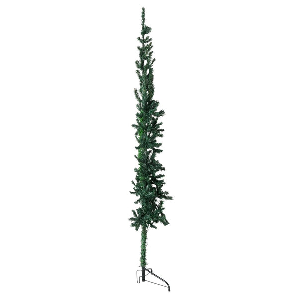 Seasonal Decorations Slim Artificial Half Christmas Tree With Stand Green 210 Cm